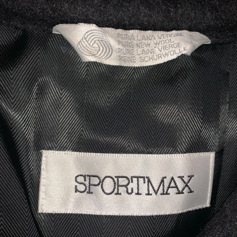 Sportmax Max Mara Womens  Morgana Wool Coat, Black 4 - Picture 7 of 8